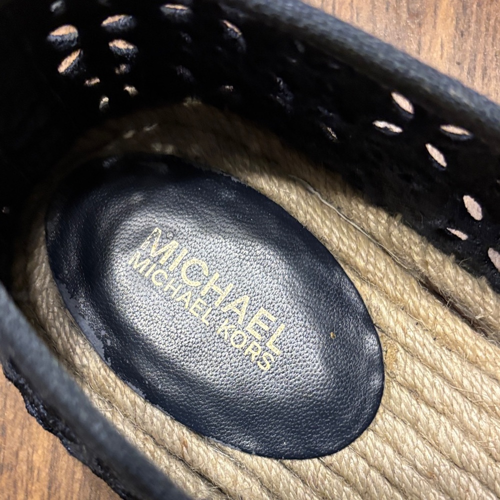 Michael Kors Dark Blue Eyelet Espadrilles - Picture 3 of 5